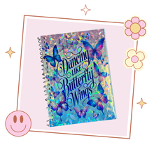 Load image into Gallery viewer, Handmade Ateez Inspired Dancing Like Butterfly Wings Spiral Notebook, Gift for Kpop fan