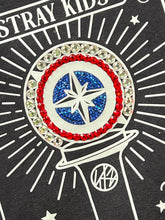 Load image into Gallery viewer, Hand Embellished Blinged Out Stray Kids Lightstick Tarot Tee, Stray Kids Concert, Gift for Kpop Fan