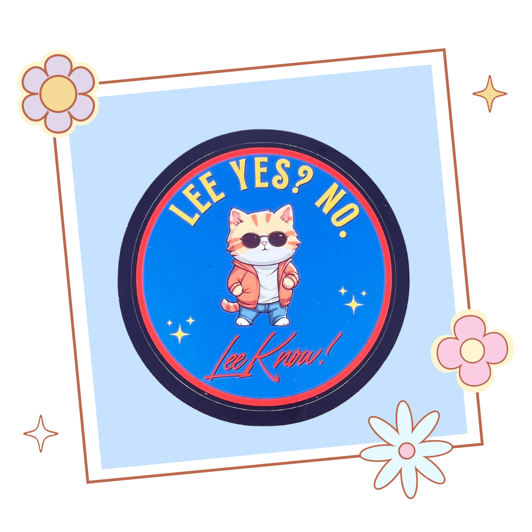 Stray Kids 'Lee yes? No. Lee Know' sticker, gift for KPop fan, Stray Kids merch