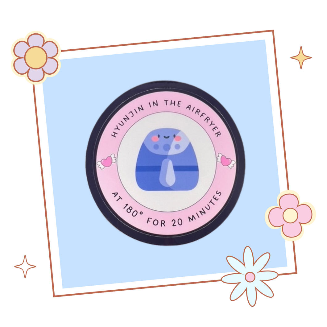 Stray Kids 'Hyunjin in the Airfryer' sticker, gift for KPop fan, Stray Kids merch