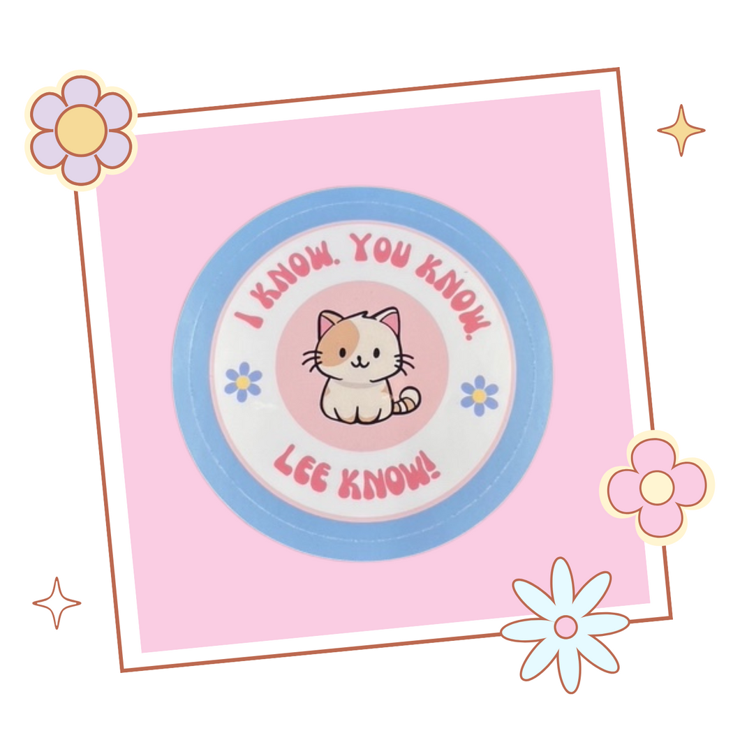 Stray Kids 'I know. You Know. Lee Know!' sticker, gift for KPop fan, Stray Kids merch