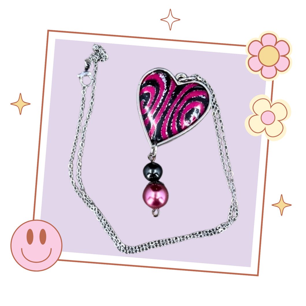 Handmade BlackPink Inspired Heart Shaped Kpop Undercover Glam Necklace, Gift for Kpop Fan, BlackPink Merch