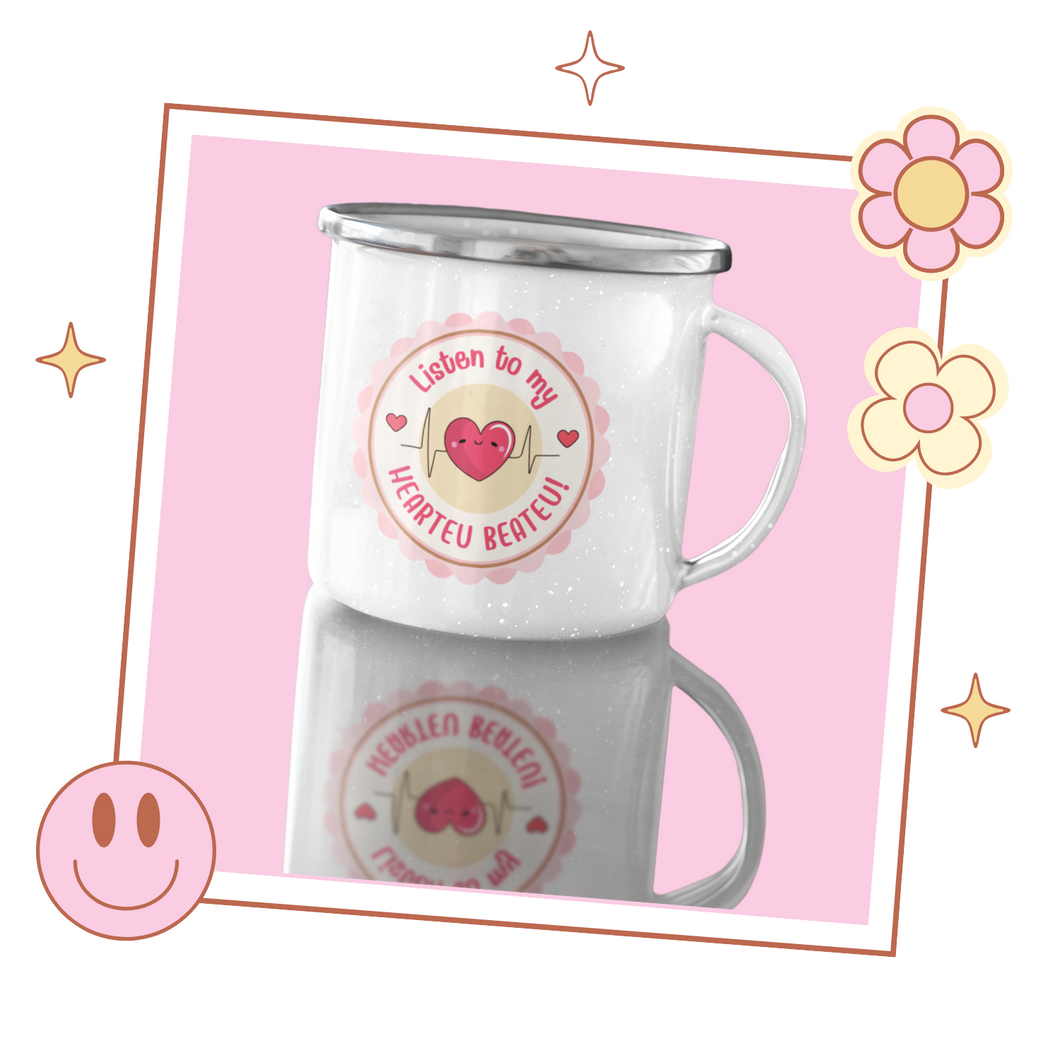Stray Kids 'Listen to My Hearteu Beateu' Metal Mug, KPop Fan Gift, Stray Kids Merch