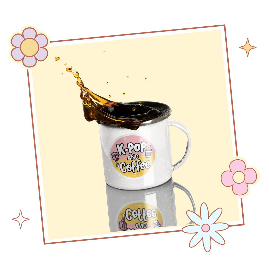 KPop and Coffee Metal Mug, KPop Fan Gift, KPop Merch