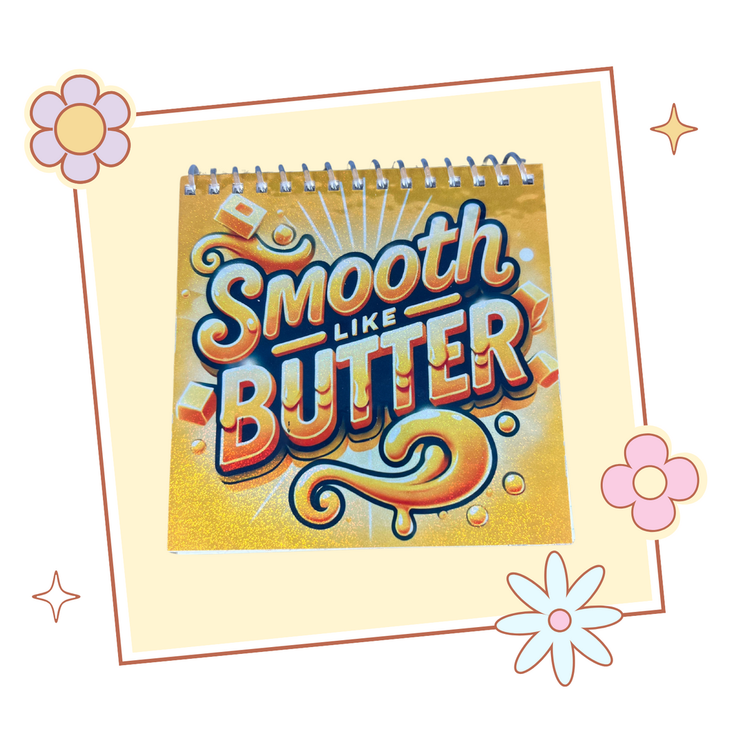 Handmade BTS Inspired Smooth Like Butter Holographic Spiral Notebook, Gift for Kpop fan, BTS Army Merch