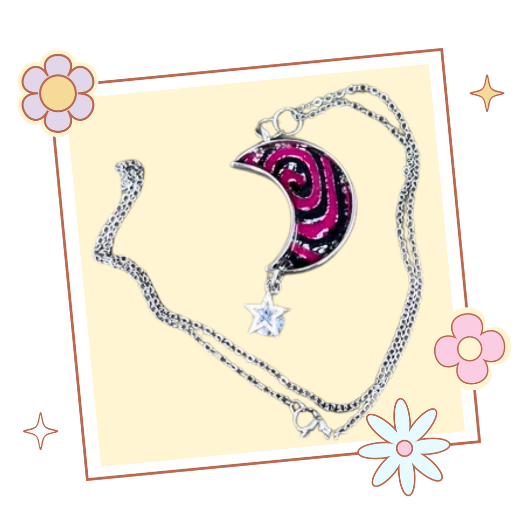 Handmade BlackPink Inspired Moon and Starlight Kpop Undercover Glam Necklace, Gift for Kpop Fan, BlackPink Merch