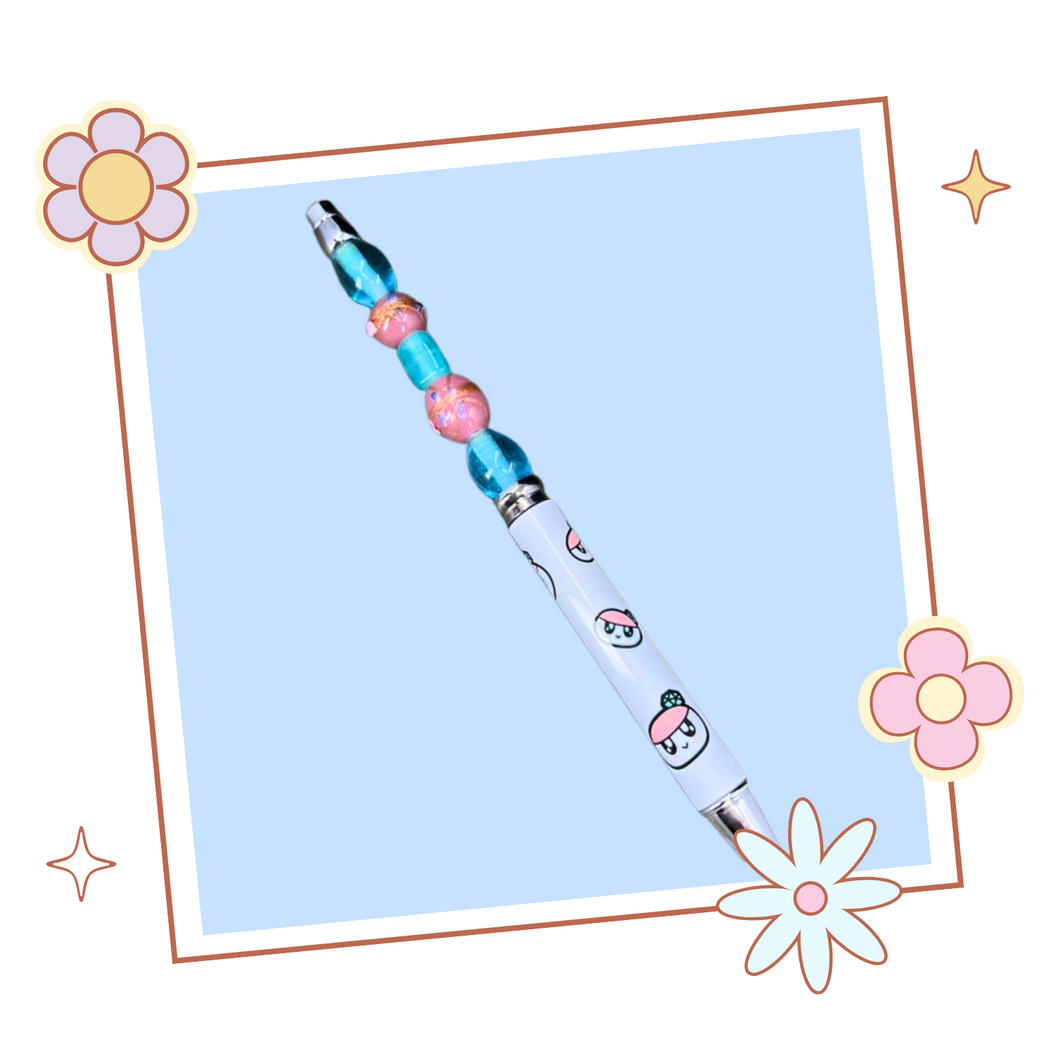 One of a Kind Seventeen Carat Beaded Pen, Gift for Kpop Fan, Seventeen Merch