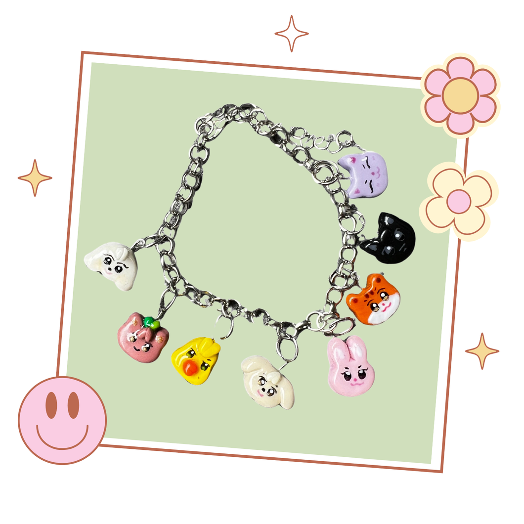 Handmade Ateez Aniteez Inspired Charm Bracelet, Gift for Atiny, Kpop Fan Merch